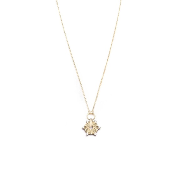 Foundrae Diamond Element Disc Drop Necklace - Picture 1 of 4